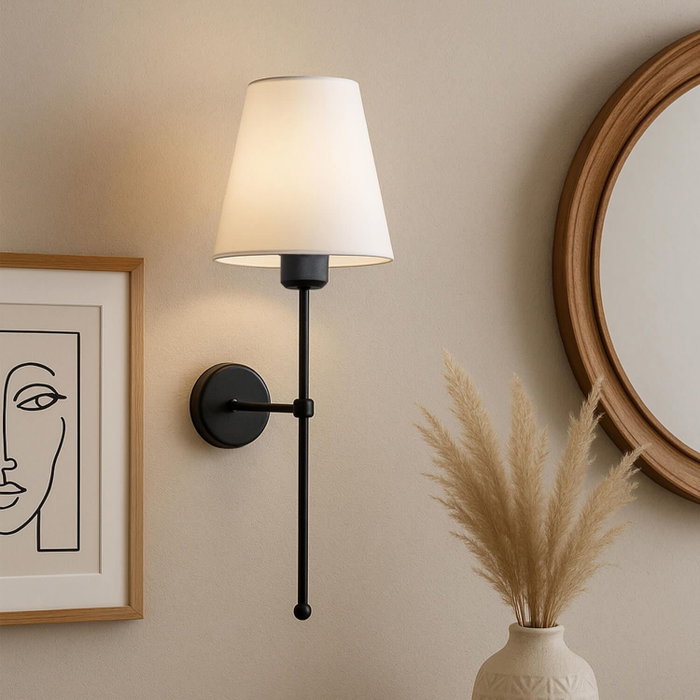 Opviq Lámpara de Pared Crema y Negro Opviq Lámpara de Pared Crema y Negro